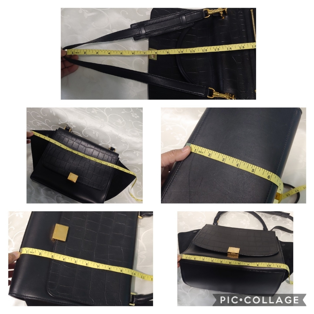 Celine Croc Embossed Medium Trapeze - Picture 15 of 16